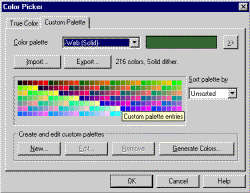 Colour Picker - Custom Palette: