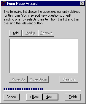 Form Wizard Dialog Box - Click Add