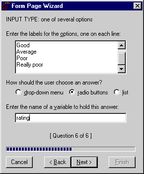 Form Wizard Dialog Box - Input one of several Options