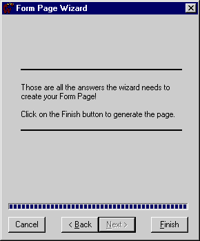 Form Wizard Dialog Box - Finish