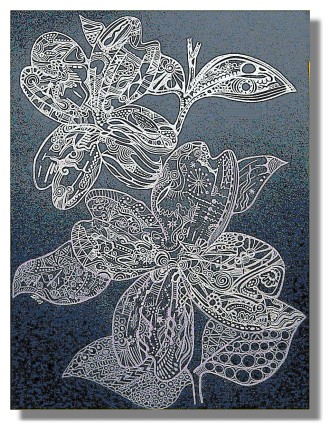 Flower Art - Silver Petals.